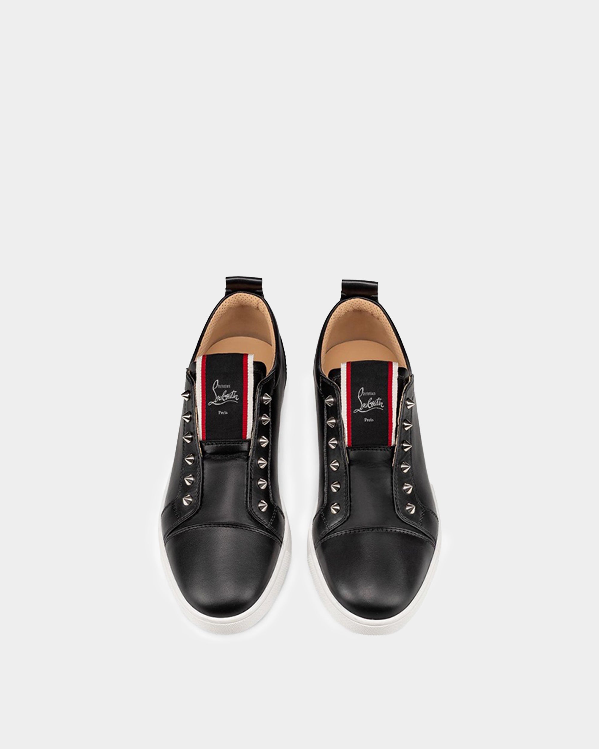 CHRISTIAN LOUBOUTIN 黑色鉚釘點綴小牛皮鞋