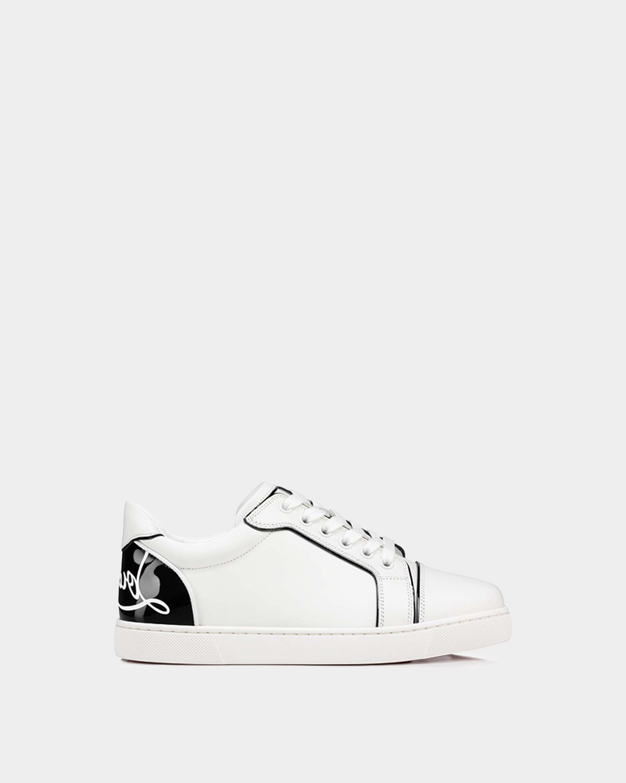 CHRISTIAN LOUBOUTIN Fun Vieira 金屬拼接白色休閒鞋 - 黑/白