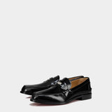 CHRISTIAN LOUBOUTIN Penny loafers in black shiny calfskin 