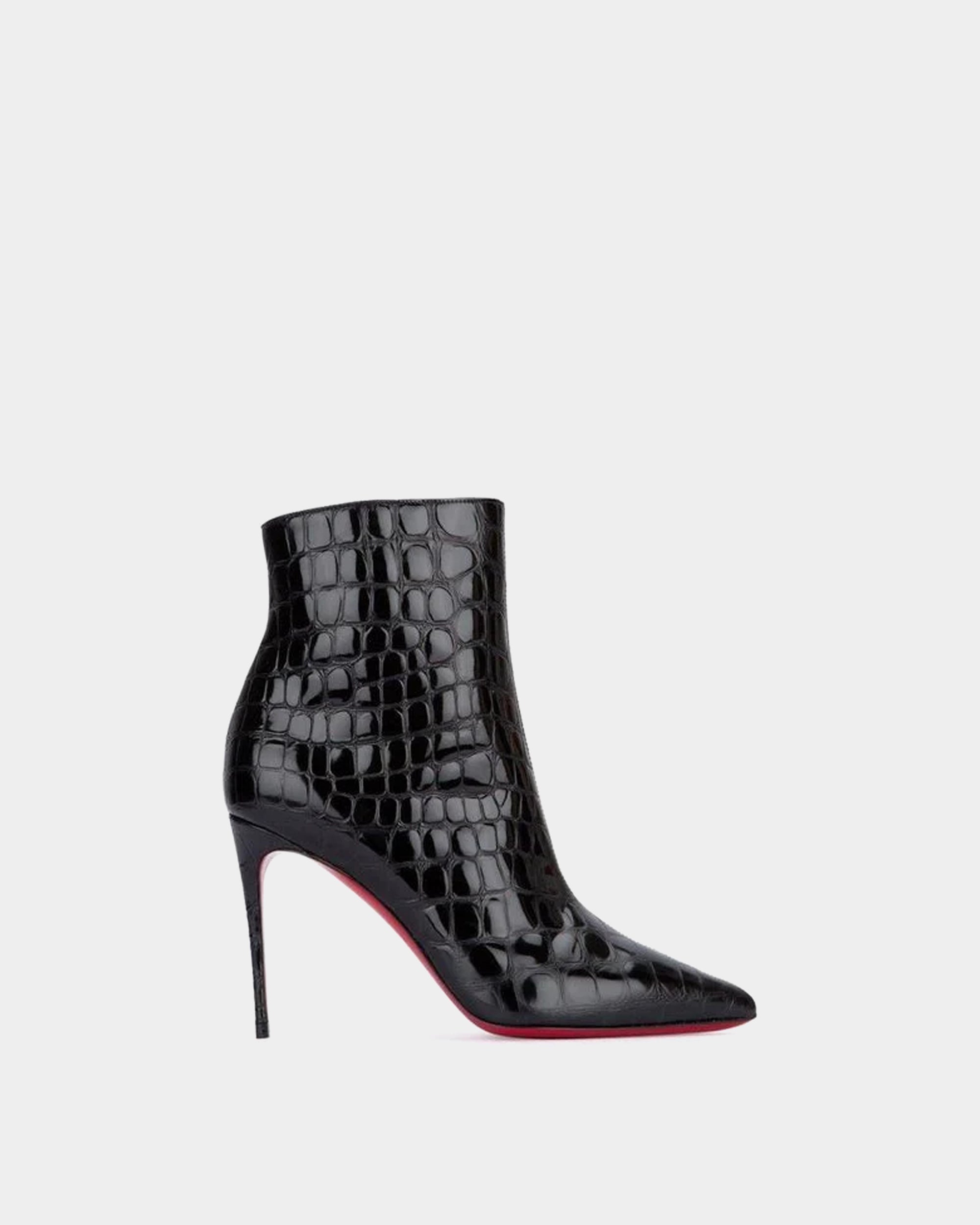 CHRISTIAN LOUBOUTIN So Kate 鱷魚壓紋漆皮 10 cm 高跟短靴