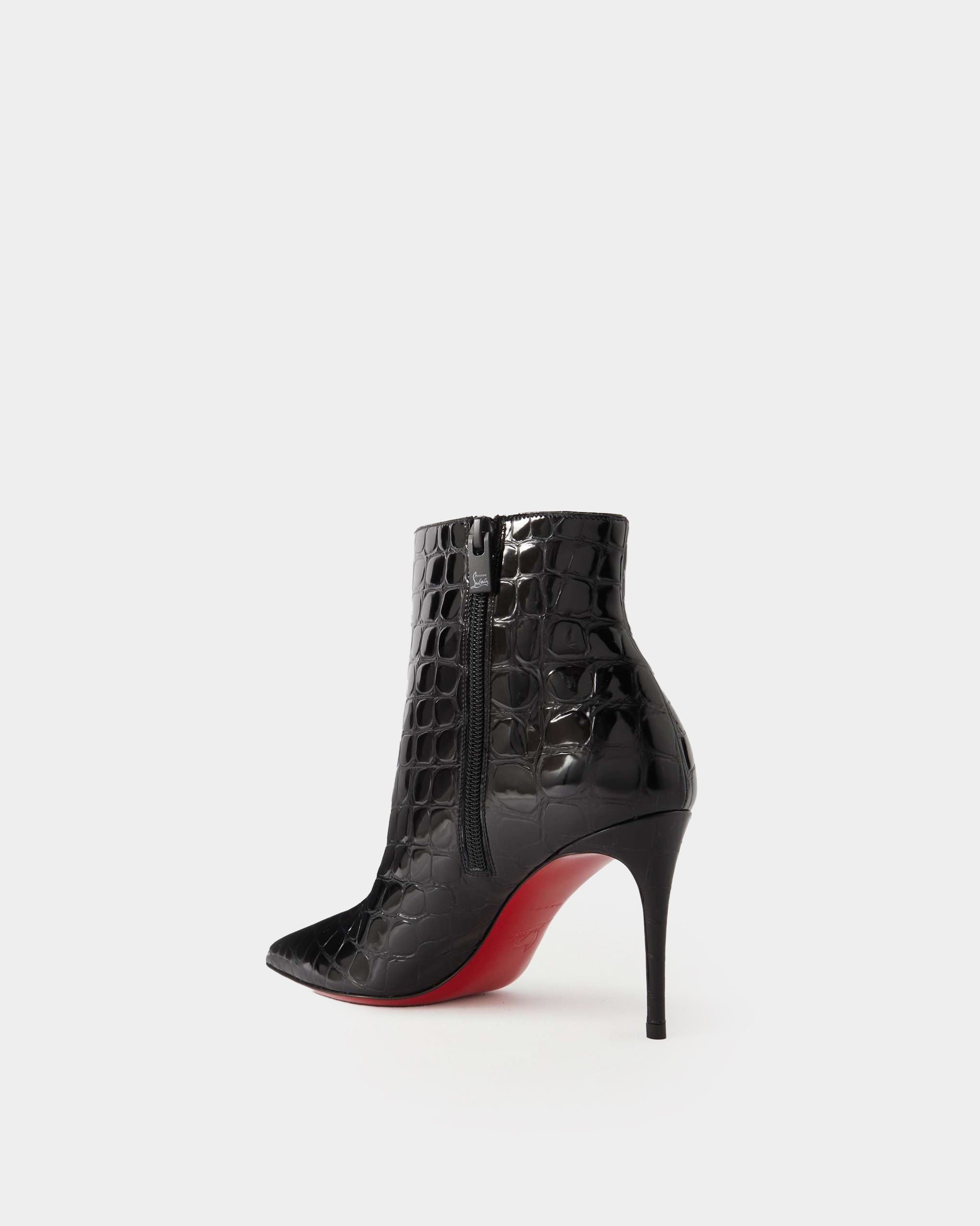 CHRISTIAN LOUBOUTIN So Kate 鱷魚壓紋漆皮 10 cm 高跟短靴
