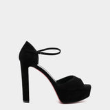 CHRISTIAN LOUBOUTIN suede 13 cm high heel platform heels 