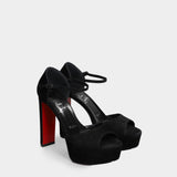 CHRISTIAN LOUBOUTIN suede 13 cm high heel platform heels 