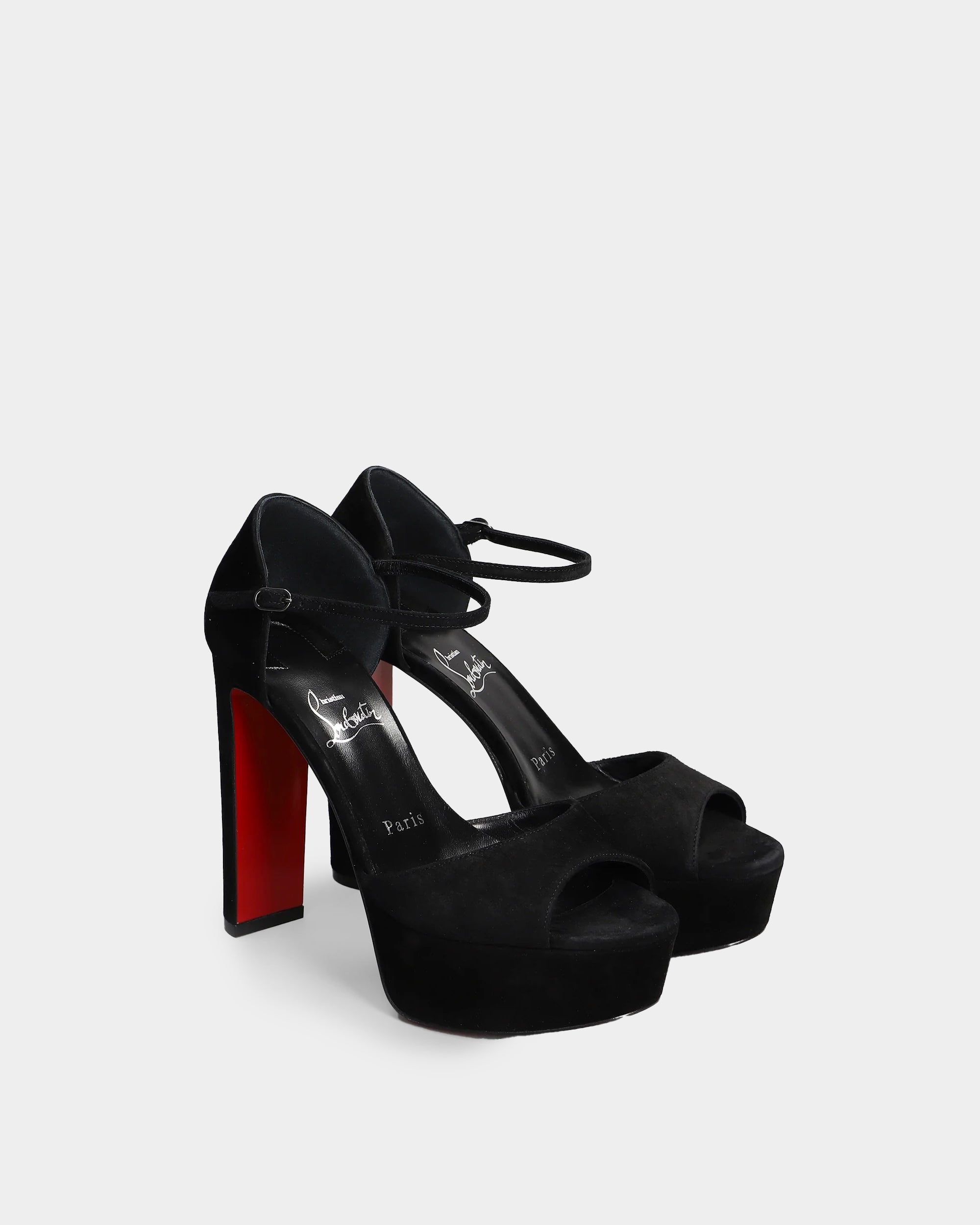 CHRISTIAN LOUBOUTIN 絨面 13 cm 高跟厚底跟鞋
