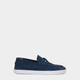 CHRISTIAN LOUBOUTIN BLUE SUEDE LOAFER 