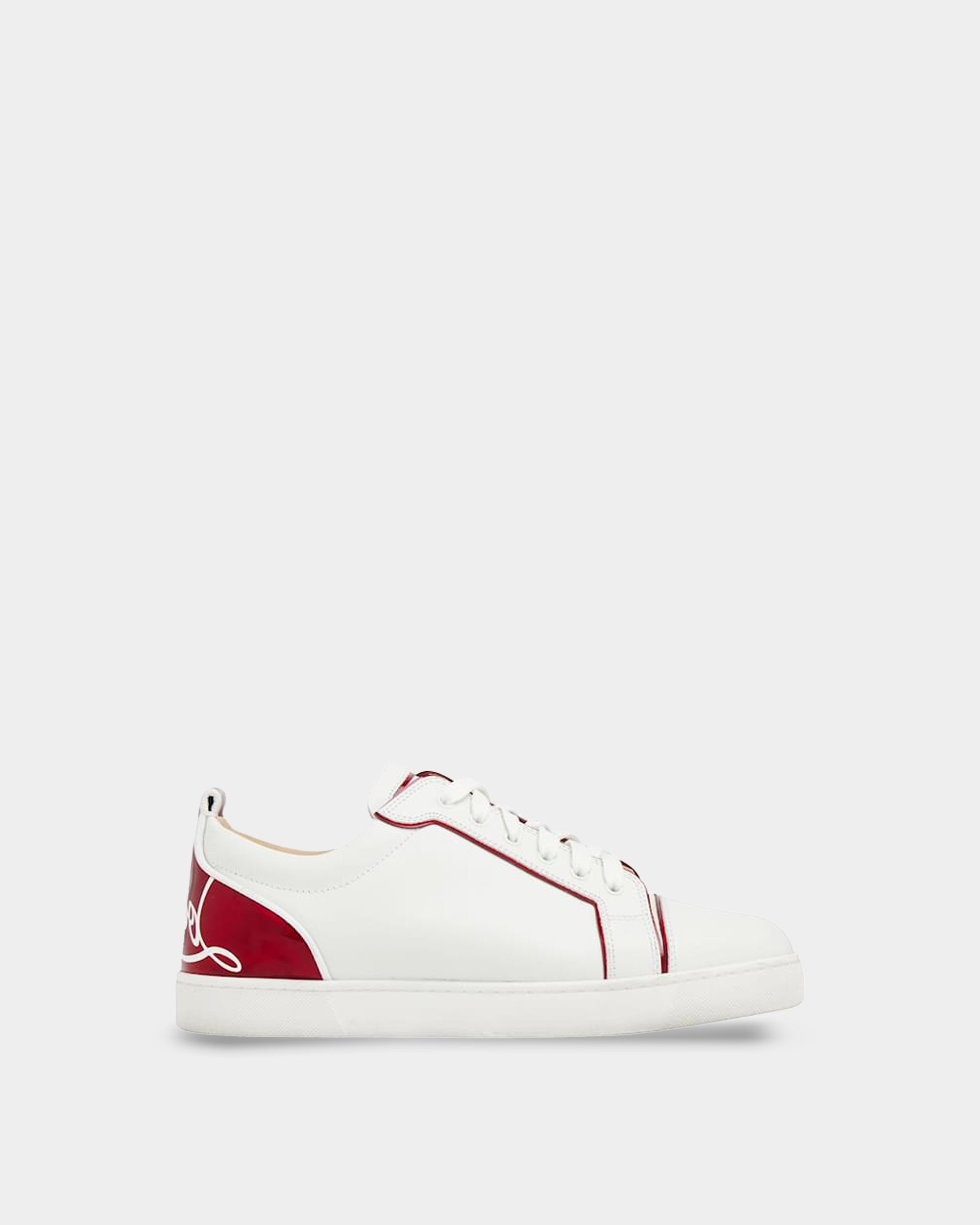 CHRISTIAN LOUBOUTIN 白紅拼色小牛皮鞋