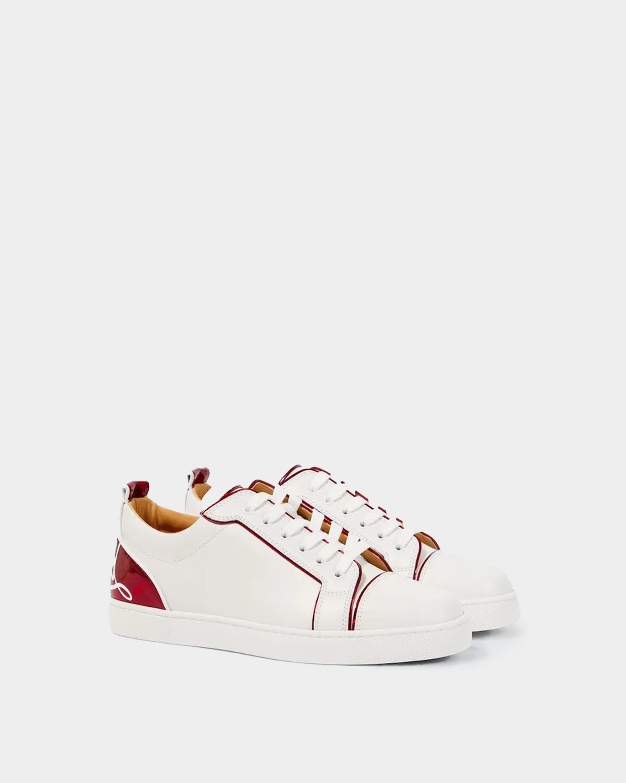 CHRISTIAN LOUBOUTIN 白紅拼色小牛皮鞋