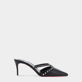 CHRISTIAN LOUBOUTIN Studded Pointed Toe 8.5 cm High Heel Mules - Black 