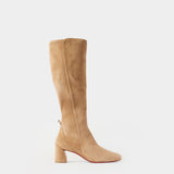 CHRISTIAN LOUBOUTIN Jane Botta Nude Suede 5.5cm Below-the-Knee Boots 