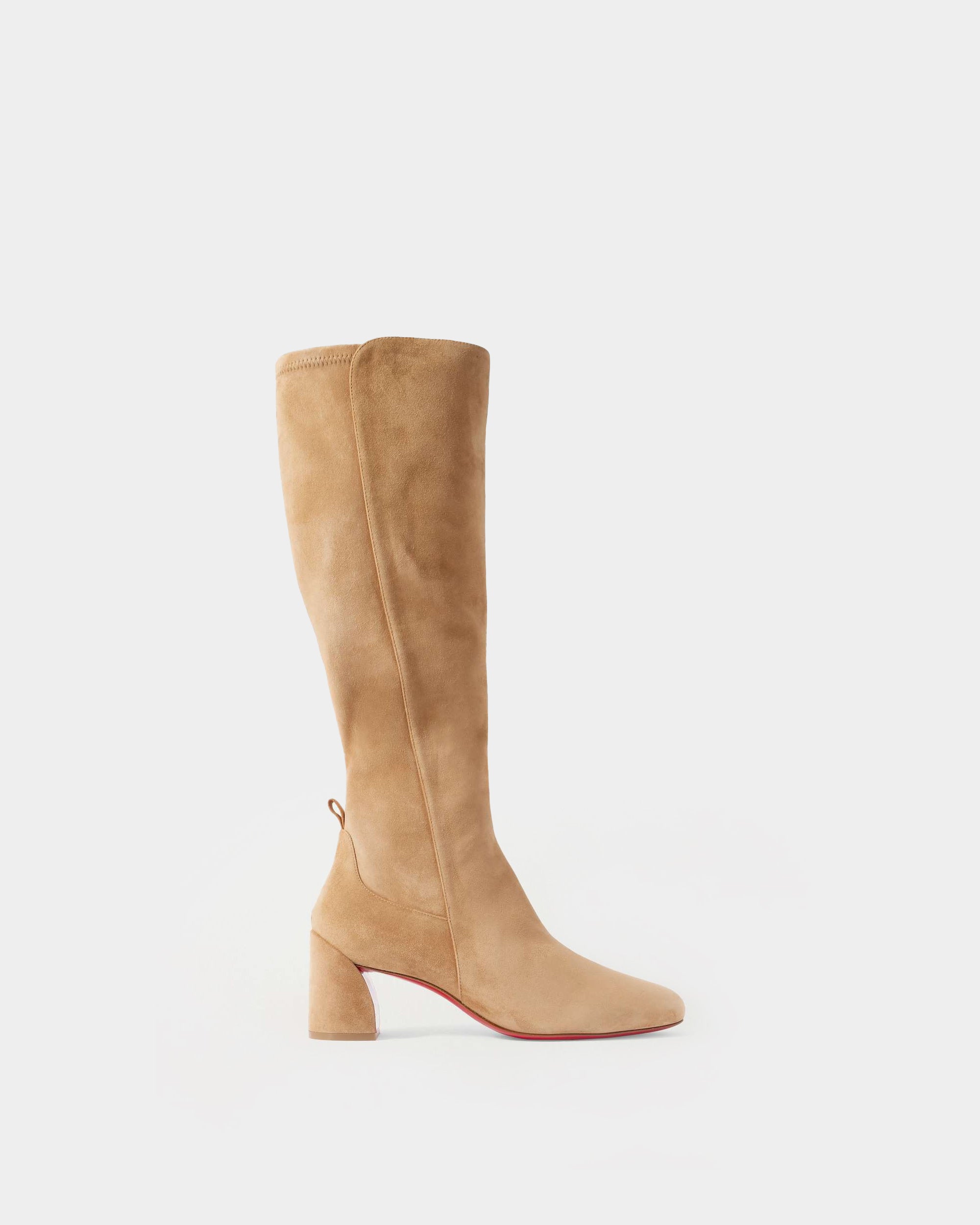 CHRISTIAN LOUBOUTIN Jane Botta 裸色麂皮 5.5 cm 膝下靴