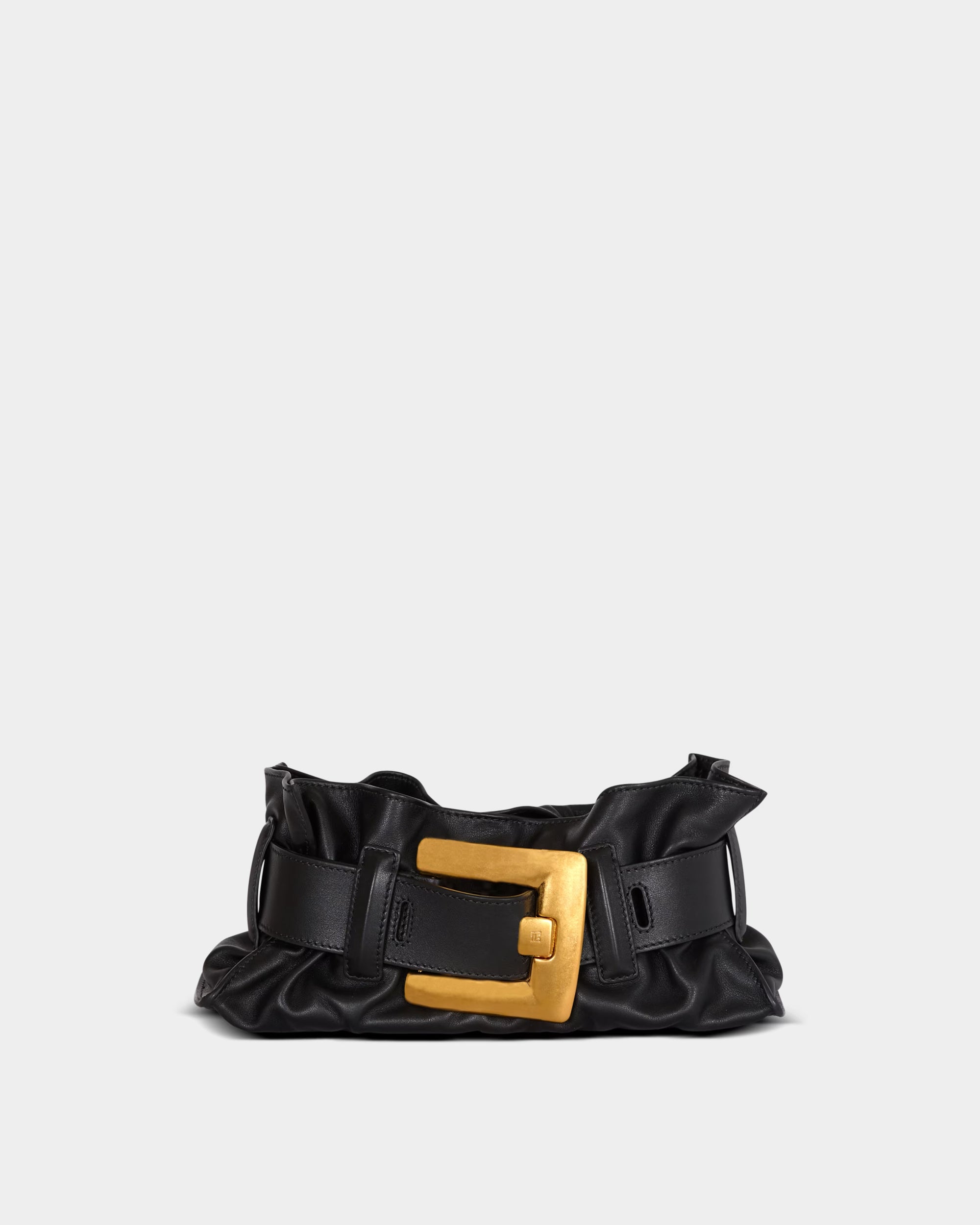 BALMAIN 迷你 Anthem 小牛皮手袋-黑色