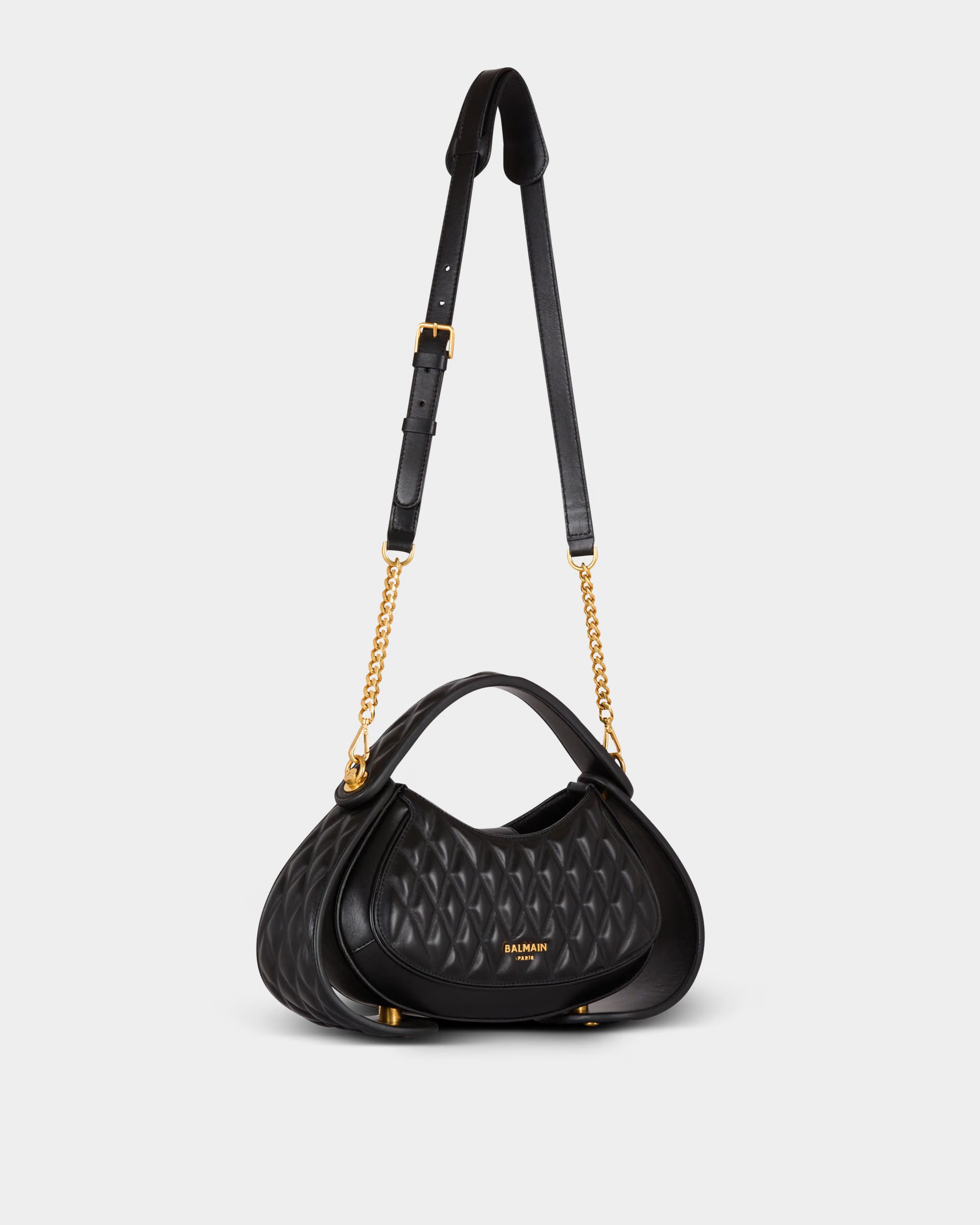 BALMAIN 中型 Jolie Madame 格紋絎縫小牛皮包