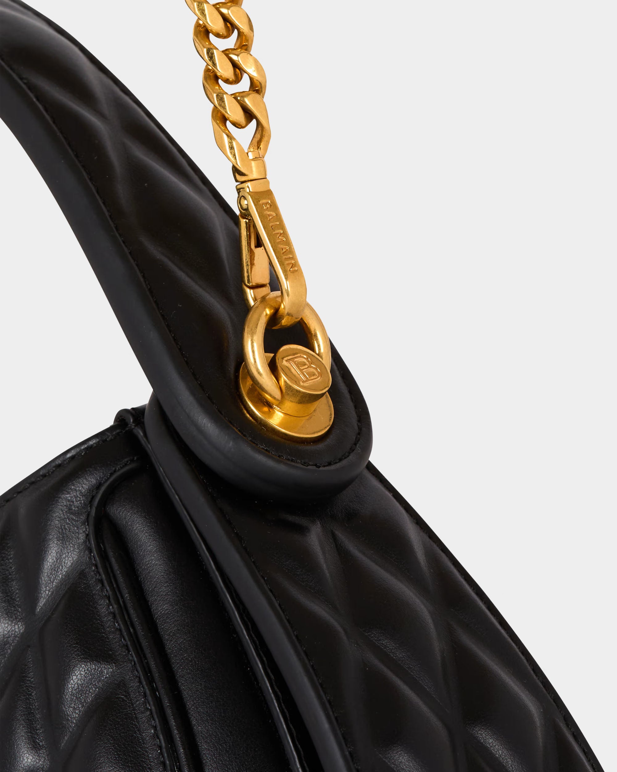 BALMAIN 中型 Jolie Madame 格紋絎縫小牛皮包
