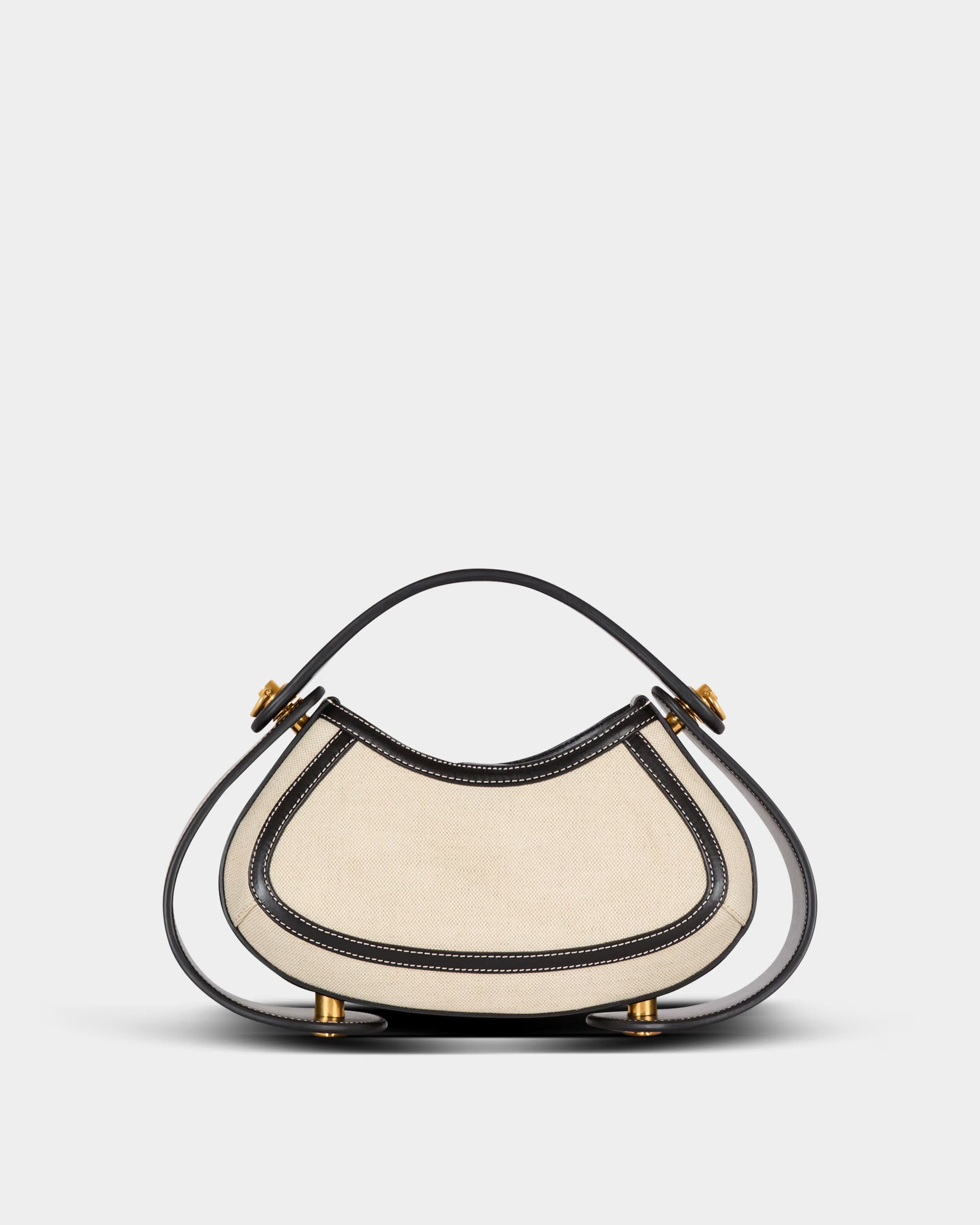 BALMAIN 中型 Jolie Madame 帆布光滑皮革包
