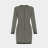 BALMAIN MONOGRAM jacquard short dress 