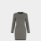 BALMAIN MONOGRAM jacquard short dress 