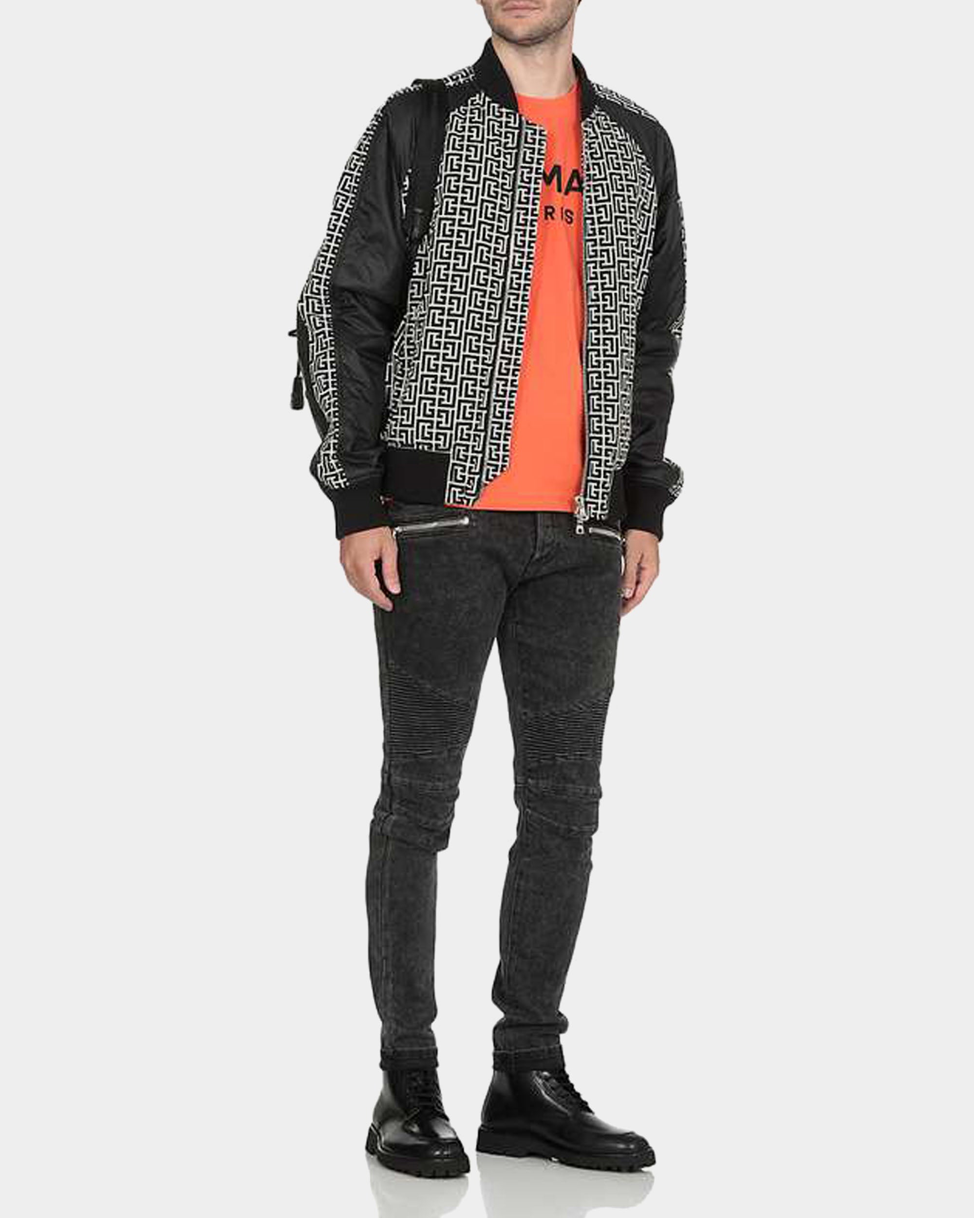 BALMAIN 經典 PB 緹花尼龍飛行夾克