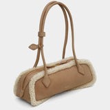 滾邊麂皮肩背包