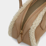 滾邊麂皮肩背包