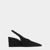SUEDE WEDGE SLINGBACKS