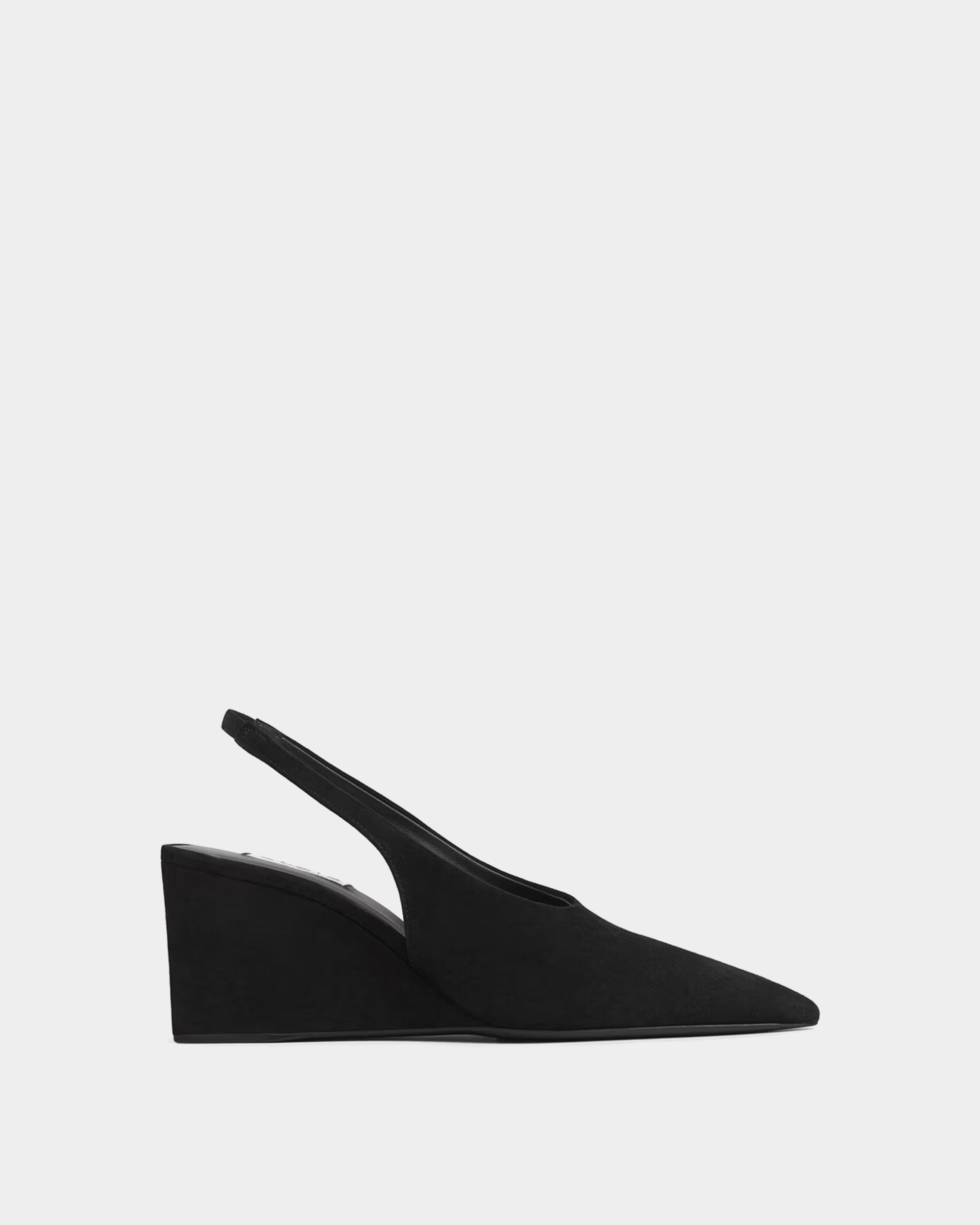 SUEDE WEDGE SLINGBACKS
