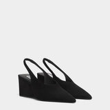 SUEDE WEDGE SLINGBACKS