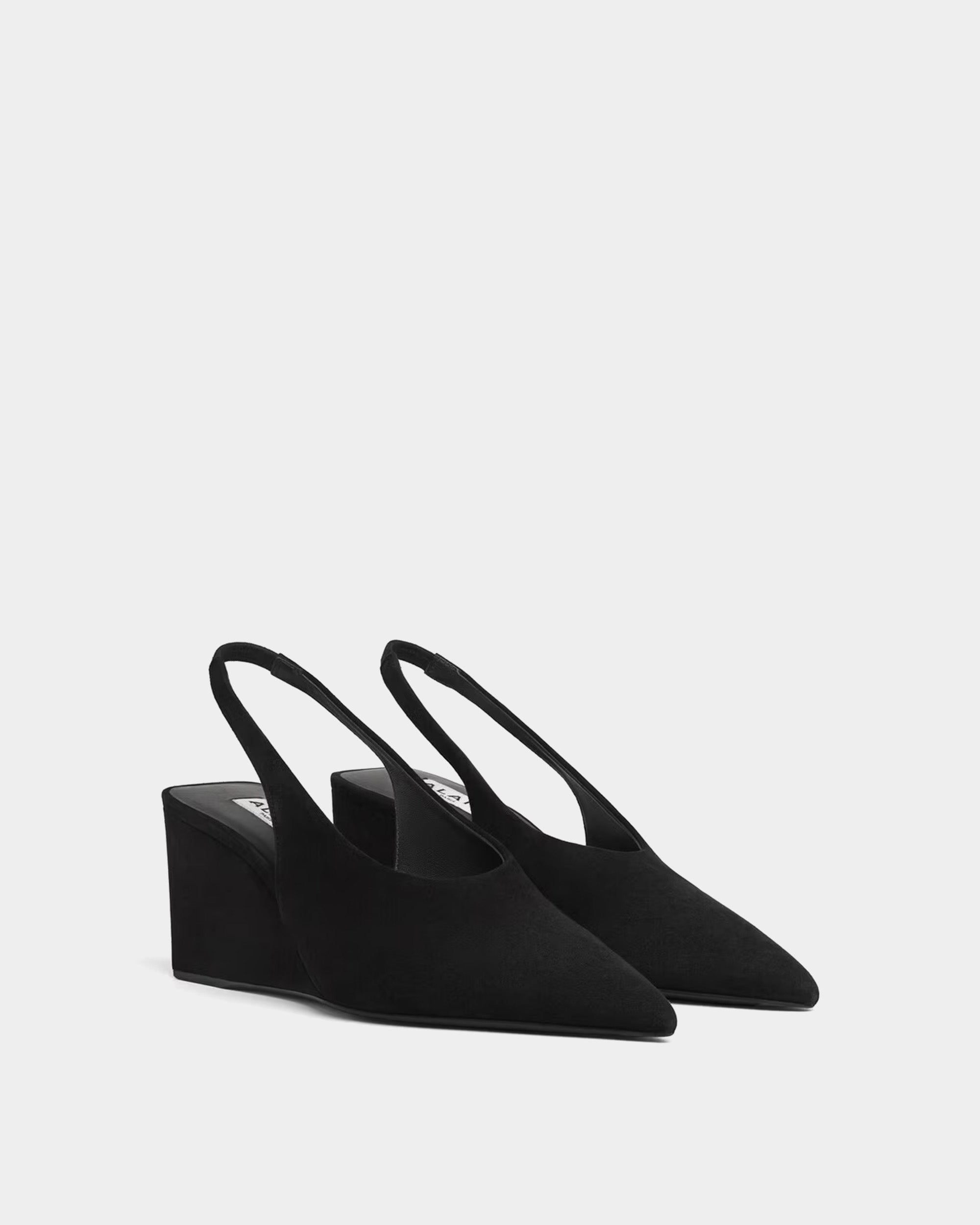 SUEDE WEDGE SLINGBACKS