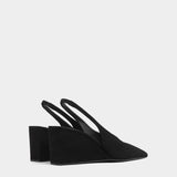 SUEDE WEDGE SLINGBACKS