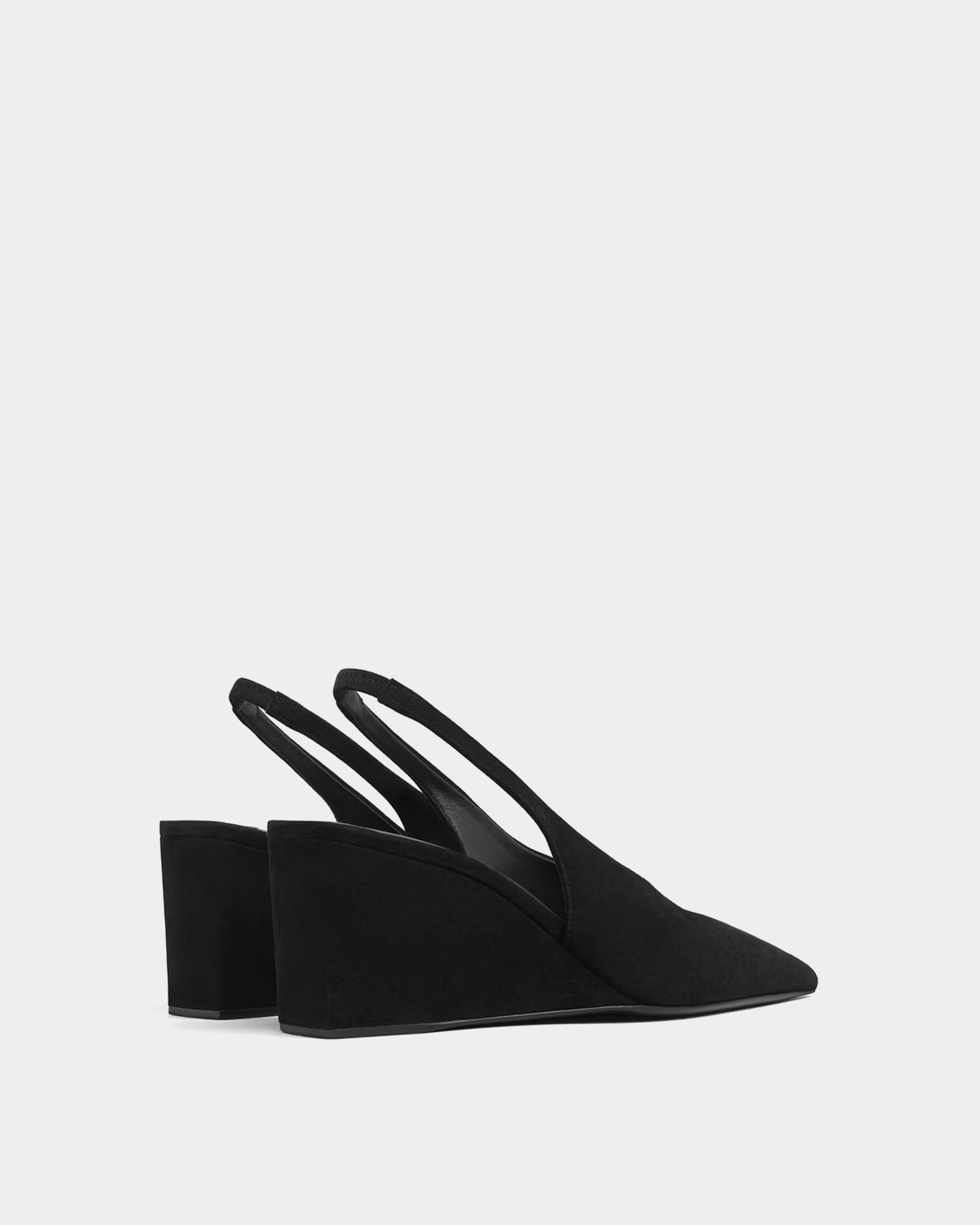 SUEDE WEDGE SLINGBACKS