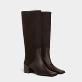 SQUARE KNEE BOOTS IN LEATHER