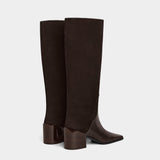 SQUARE KNEE BOOTS IN LEATHER