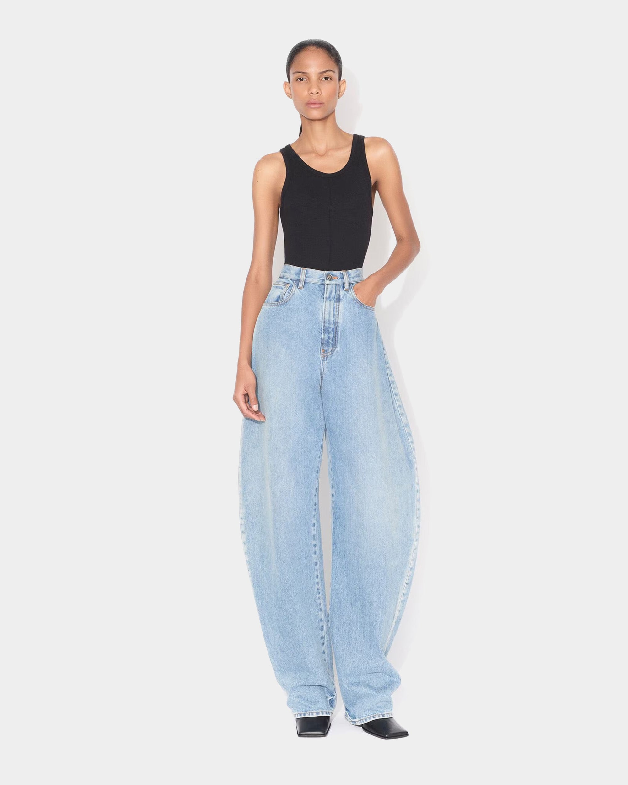 ROUND DENIM PANTS