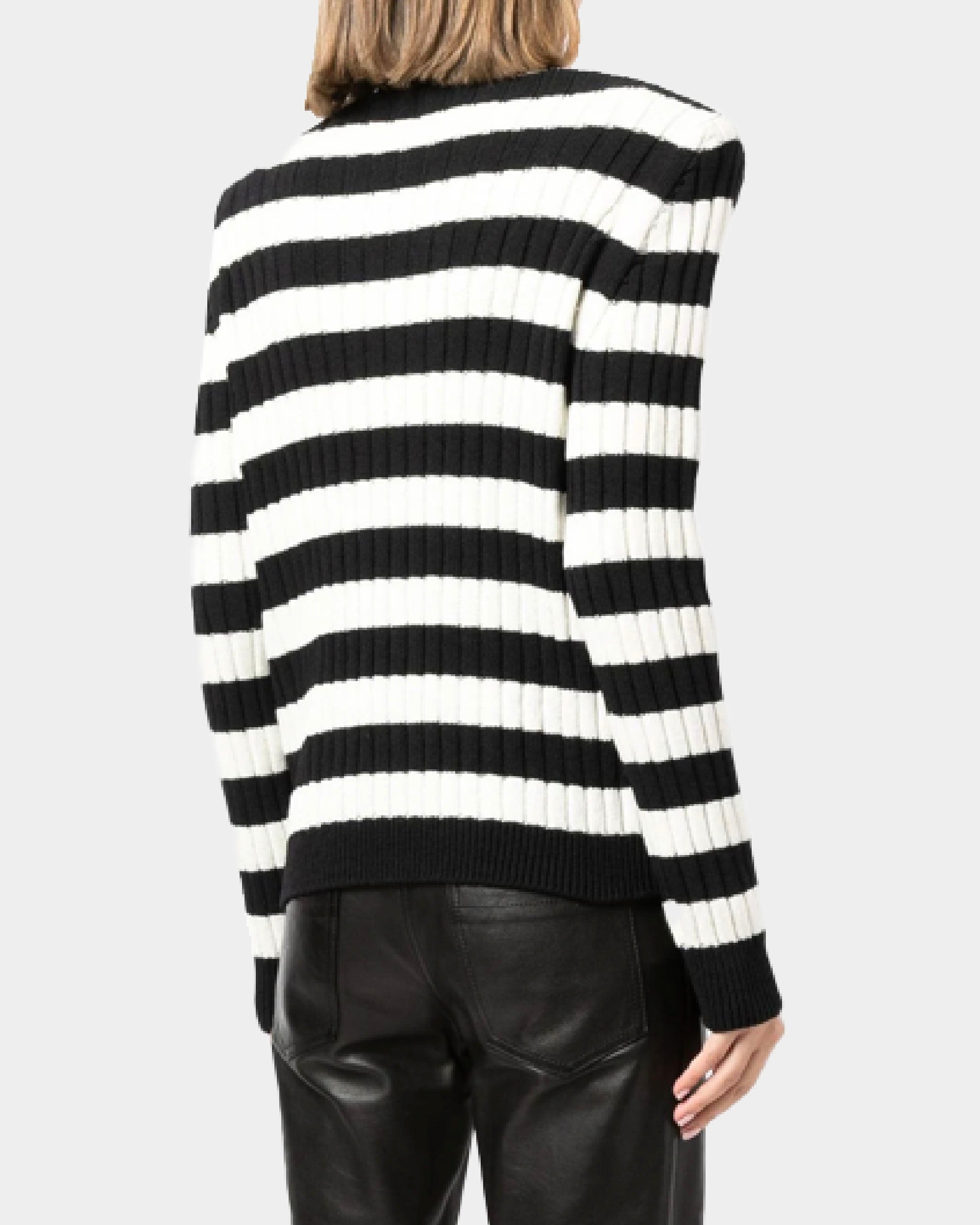 Balmain 高領黑白條紋毛衣 / 女